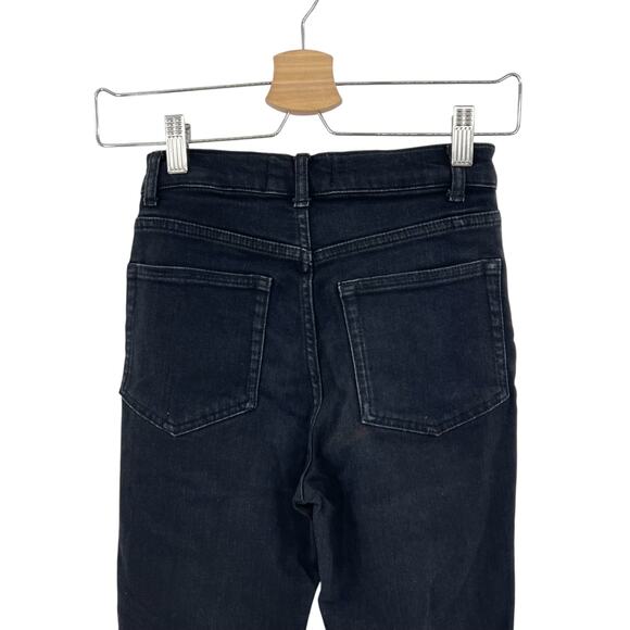 Reformation High Waist Skinny Jeans‎ Destroyed Faded Black Denim Size 24 - Picture 9 of 12